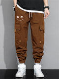 Men's Casual Workwear Jogger Pants Loose Fit Multi-Pockets