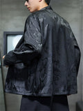 Men's Chinese Style Dragon Jacquard Lace-up Cardigan Outwear
