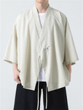 Summer Chinese Zen Style Slant Placket Casual Shirts for Men