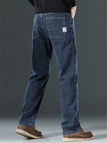 Mens Summer Classic Washed Straight Leg Relaxed Fit Denim Jeans