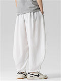 Men's Japanese Style Summer Solid Color Harem Cropped Pants