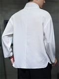 Men's Autumn Solid Color Zen Style Pullover Long Sleeve Shirts
