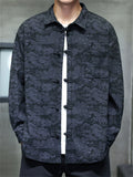 Men's Autumn Vintage Chinese Style Printed Frog Button Tangsuit Shirts