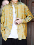 Chinese Style Men's Print Stand Collar Long Sleeve Shirts