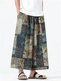 Men's Summer Ethnic Style Print Elastic Waist Beach Pants