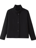 Women's Autumn Casual Solid Color Single Breasted Stand Collar Jackets