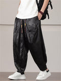 Men's Casual Loong Print Wide Leg Harem Pants