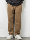 Mens Comfy Corduroy Pants Elastic Waist Relaxed Fit Joggers