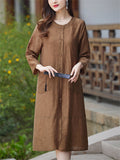 Summer Women's Tencel Long Sleeve Round Neck Jacket