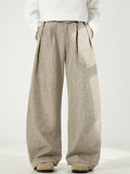 Men's Chic Retro Solid Color Pleated Drape Scimitar Wide Leg Pants