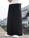 Men's Summer Texture Breathable Linen Blend Wide Leg Drawstring Pants