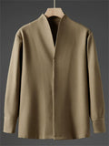 Men's Autumn Zen Style Solid Color Long Sleeve Shirts