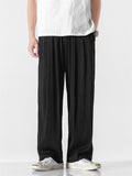 Male Flowy Pleated Solid Elasticated Waist Loose Pants