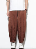 Mens Ice Silk Harem Pants Loose Baggy Yoga Tapered Joggers