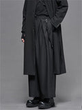Retro Japanese Style Wide Leg Pleated Pants for Men