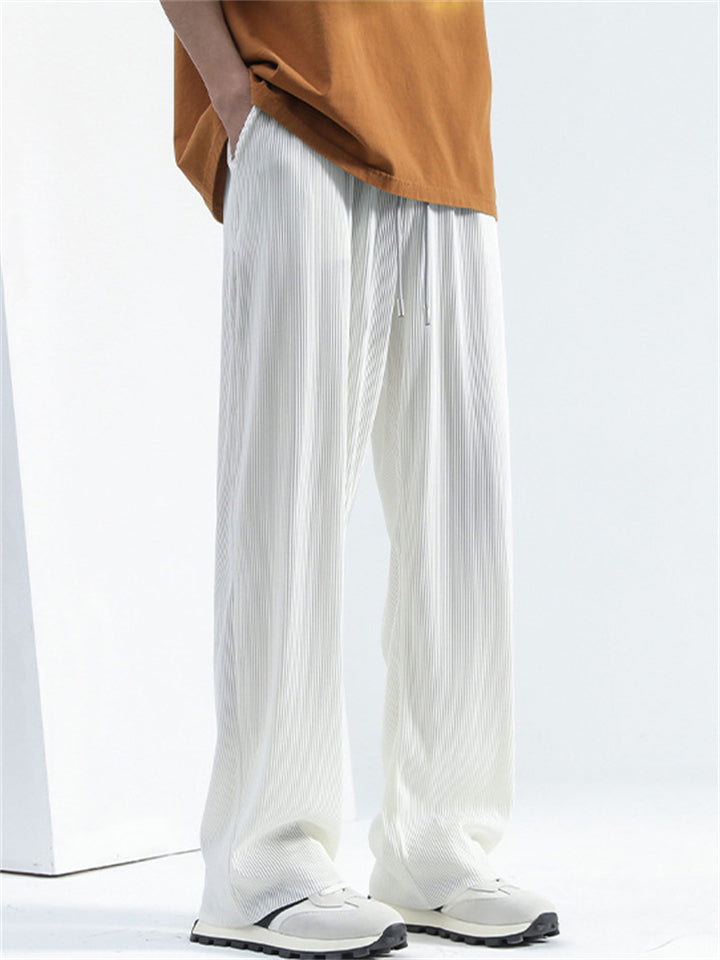 Men's Summer Cool Stripe Quick-Dry Drape Straight Pants