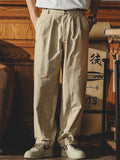 Men Japanese Style Cargo Pants Baggy Wide Leg Pleated Casual Trousers