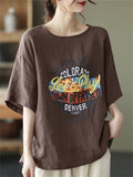 Summer Loose Casual Let's Play Print T-Shirt for Women