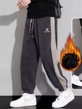 ‌Men's Corduroy Loose Fit Casual Jogger Sweatpants with Side Stripes