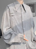 Men's Trendy Long Sleeve Button Up Textured Print Shirts