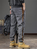 Men's Cool Vintage Regular Fit Patchwork Cargo Jogger Pants
