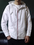 Men's Stylish Zip Up Long Sleeve Autumn Hooded Jackets