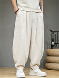 Men Casual Zen Style Cotton Linen Baggy Harem Pants