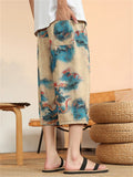 Men's Summer Loose Chinese Style Printed Capri Pants