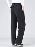 Men's Comfy Elastic Waist Straight Leg Casual Cotton Pants