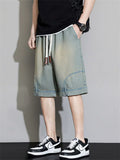 Mens Baggy Denim Shorts Vintage Washed Streetwear Jorts