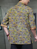 Men's Retro Chinese Style Print Tang Suit Half Sleeve Shirts