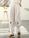 Women's Vintage Lace Patchwork Linen Harem Pants