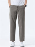 Men Slim Fit Casual Ankle Length Tapered Chino Work Pants