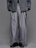 Retro Japanese Style Wide Leg Pleated Pants for Men