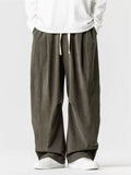 Japanese Style Autumn Loose-Fit Pants for Men with Elastic Waist