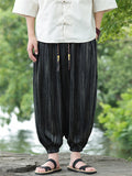 Men's Trendy Black Stripe Cropped Jogger Pants