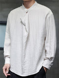 Men's Comfy Solid Color Cotton Linen Long Sleeve Shirts