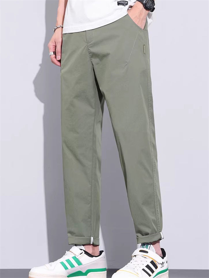 Men's Summer Quick Dry Casual Regular Fit Cotton Tapered Pants