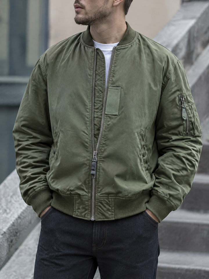 Men Casual Zip Up MA 1 Military Bomber Flight Jacket