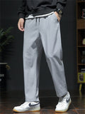 Men's Summer Casual Straight Leg Pants with Elastic Waistband