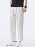 Men Slim Fit Casual Ankle Length Tapered Chino Work Pants