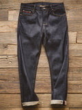Mens Slim Straight Raw Denim Jeans Dark Wash Casual Pants