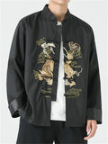 Men's Chinese Loong Embroidery Frog Button Tang Suit Jacket