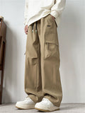 Men's Streetwear Style Loose Fit Utility Cargo Pants with Pockets