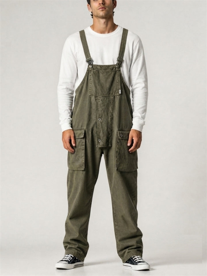 Mens Multi Pocket Tactical Cargo Bib Overalls Workwear Jumpsuit