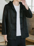 Casual Men's Button-up Faux Suede Hooded Jackets