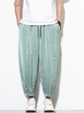 Mens Ice Silk Harem Pants Loose Baggy Yoga Tapered Joggers