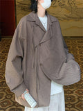 Men's Chinese Style Long Sleeve Vintage Loose Textured Shirts