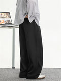 Men's Comfy Solid Color Cool Drape Wide Leg Straight Pants