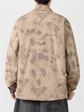 Chinese Style Retro Print Lapel Long Sleeve Tang Suit Shirts for Men